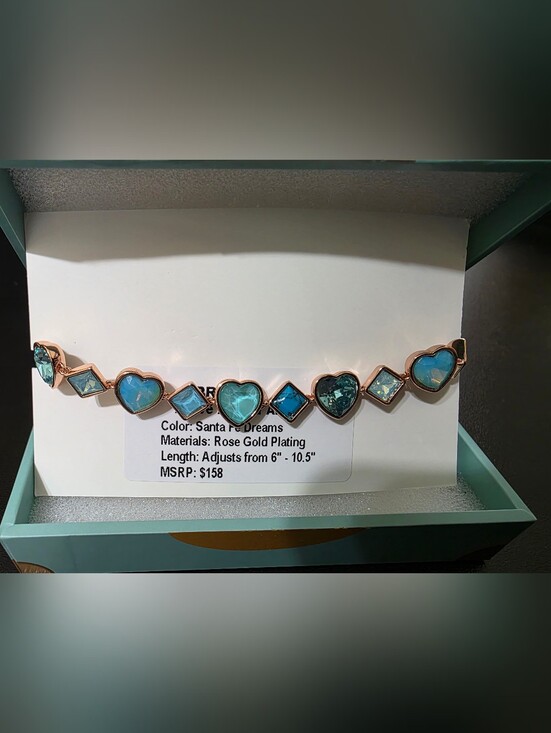 Bomb Party Jewelry - Rose Gold Plated Santa Fe Dreams Heart Jewel Candy Bracelet